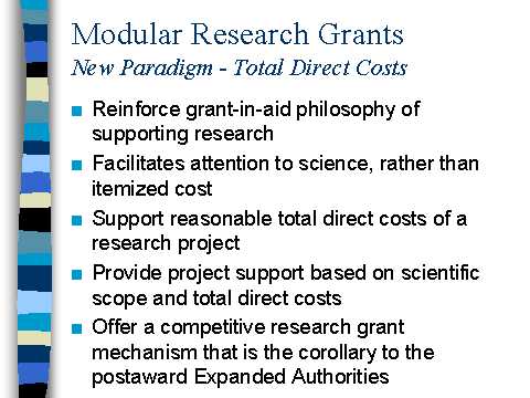 Modular Research Grants New Paradigm - Total Direct Costs