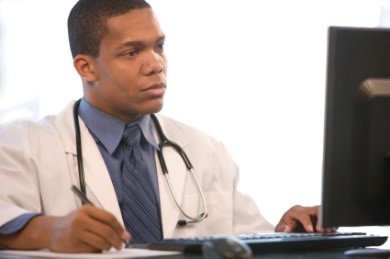 Doctor on a computer image