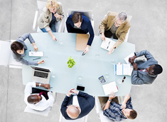 Group of people meeting at a table