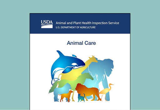 USDA Animal and Plant Health Inspection Service cover page titled “Animal Care” with silhouettes of various animals.